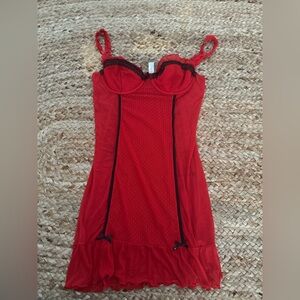 SHEER PADDED SLIP LINGERIE DRESS